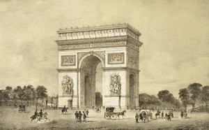 LArc de Triomphe, Paryż, grawerowane przez Auguste Bry