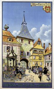 Powrót pielgrzymki z Mont Sainte Odile do Rosheim - Plakat przedstawiający koleje Alzacji i Lotaryngii, autorstwa Hansi autorstwa Jean Jacques (1873 1951) Waltz