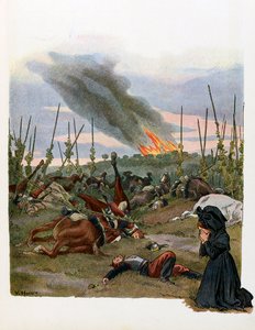 Dzieciom opowiadana jest historia Alzacji; Bitwa pod Reichshoffen (lub bitwa pod Froeschwiller Woerth (Froeschwiller-Woerth) 1870;