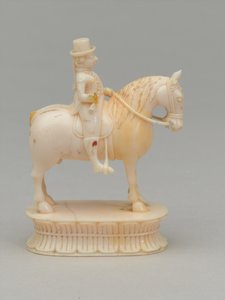 Biały rycerz, figura szachowa, Indie, 1820 ok