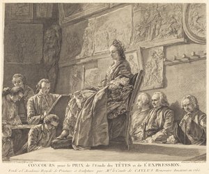 Konkurs o Nagrodę za Studium Głowy i Ekspresji autorstwa Jean Jacques Flipart after Charles Nicolas Cochin II