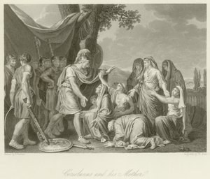 Koriolan i jego matka autorstwa Jean Jacques Francois Lebarbier