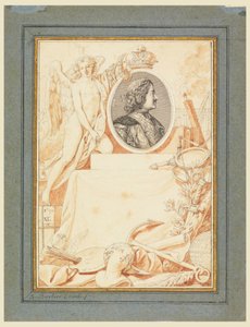 Rysunek, frontispis do Historii Piotra Wielkiego, ok. 1780 r. autorstwa Jean Jacques Francois Le Barbier
