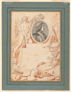 Rysunek, frontispis do Historii Piotra Wielkiego, ok. 1780 r. autorstwa Jean Jacques Francois Le Barbier