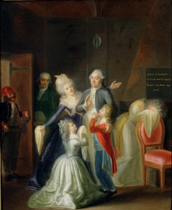 Pożegnanie Ludwika XVI przez jego rodzinę w świątyni, 20 stycznia 1793 r.