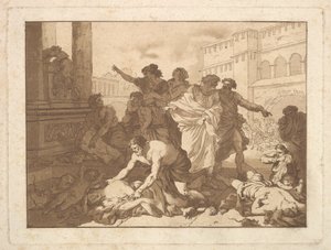 La Peste chez les Philistins Plague Among the Philistines, in an album containing R..., 1782-1821.    1166198   pl       polish Successfully Translated  Original: Courtesan Going to Bed, from the series "Ten Types of Beauties in Pictures (Jittai e-fuzoku)" autorstwa Jean Jacques Lagrenee