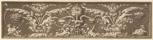 Fryz ozdobny z puttami i splecionymi wężami, z Recueil de Différentes Compositi..., 1784.