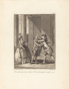 Mylę się, mój drogi Valère, i przepraszam autorstwa Jean Jacques Le Veau after Jean Michel Moreau