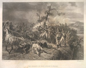 Bitwa wojsk rosyjskich z kawalerią francuską pod Ostrownem 25-26 lipca 1812 r. autorstwa Jean Jacques Outhwaite