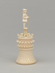 Biała wieża, figura szachowa, Indie, 1820 ok autorstwa Jean Jacques Scherrer