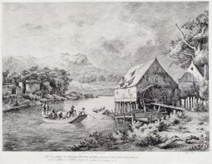 Młyn nad brzegiem rzeki, 1774 autorstwa Jean Jacques de Boissieu