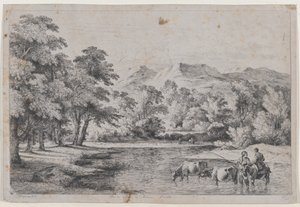 Krajobraz według Fouquières, 1772. autorstwa Jean Jacques de Boissieu
