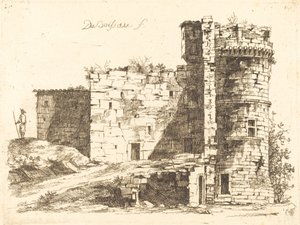 Ruiny zamku Saint-Chamond, Loire autorstwa Jean Jacques de Boissieu