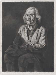Siedzący żebrak: Portret starego Girarda, chłopa z Chasselay, 1772. autorstwa Jean Jacques de Boissieu