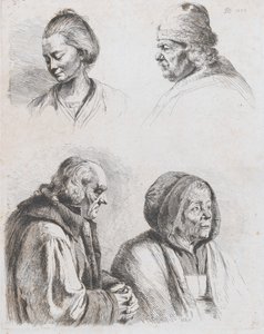 Studium czterech głów, 1770. autorstwa Jean Jacques de Boissieu