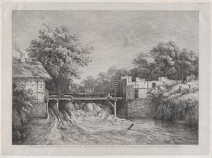 Młyn wodny, według obrazu Ruisdaëla, 1782.