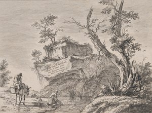 Strona tytułowa do serii dziesięciu krajobrazów, 1763. autorstwa Jean Jacques de Boissieu