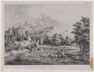 Widok świątyni Westy, 1774. autorstwa Jean Jacques de Boissieu