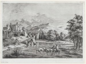 Widok świątyni Westy, 1774. autorstwa Jean Jacques de Boissieu