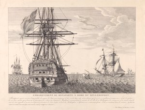 Napoleon poddający się kapitanowi Frederickowi Lewisowi Maitlandowi 15 lipca 1815 r., ok. 1815 r. (akwaforta) autorstwa Jean Jerome Baugean