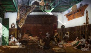 Wnętrze haremu w Maroku autorstwa Jean Joseph Benjamin Constant