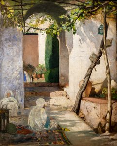 Marokański dziedziniec, przed 1880 (olej na płótnie) autorstwa Jean Joseph Benjamin Constant