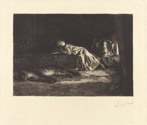 Orientalne wnętrze ze śpiącym tygrysem autorstwa Jean Joseph Benjamin Constant