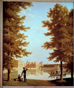 Promenada cesarza Napoleona I (1769-1821) i Marii Louise nad stawem karpiowym w Fontainebleau Obraz Josepha Bidaulta (1758-1846) 1810 nd. 2,28x1,74 m Paryż, Muzeum Marmottan