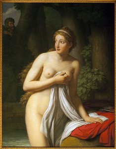 Niespodzianka nimfa. Obraz Jeana Josepha Taillassona (1745-1809), olej na płótnie. XVIII-wieczna sztuka francuska. Muzeum Sztuk Pięknych w Tuluzie.