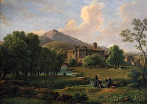 Widok klasztoru Grotta Ferrata pod Rzymem, 1844