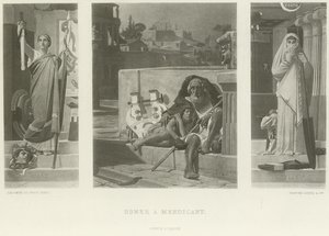 Homer żebrak (wklęsłodruk) autorstwa Jean Jules Antoine Lecomte du Nouy