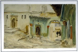 Kawiarnia o nazwie „de Fromentin”, Algier, Lecomte du Nouy (1842 - 1923), koniec XIX wieku autorstwa Jean Jules Antoine Lecomte du Nouy