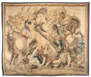 Gobelin brukselski z kompletu sześciu, ok.1650 (wełna i jedwab) autorstwa Jean Le and Eggermans Daniel II Clerc