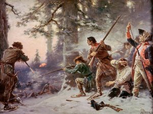 Bitwa na rakietach śnieżnych 1757 autorstwa Jean Leon Gerome