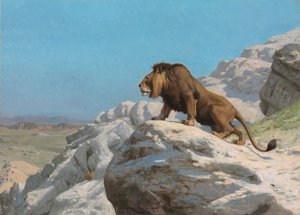 Lew na straży, c. 1885. autorstwa Jean Leon Gerome