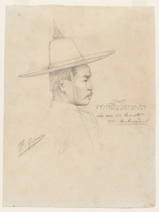 Studium dla „Przyjęcie ambasadorów syjamskich w Fontainebleau” autorstwa Jean Leon Gerome