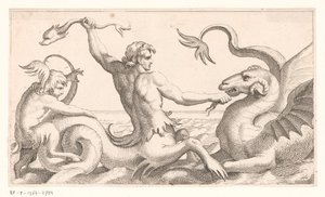 Triton walczący z morskim potworem autorstwa Jean Lepautre (attributed to)