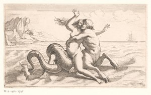 Triton porywa kobietę autorstwa Jean Lepautre (attributed to)