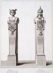 Popiersia Merkurego i Minerwy autorstwa Louisa Leramberta w Wersalu, 1674 autorstwa Jean Lepautre