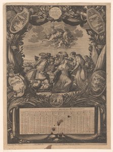 Kalendarz na rok 1659: Alegoria poddania Flandrii Ludwikowi XIV Kalendarz na rok 1659: Alegoria poddania się Flandrii Ludwikowi XIV Almanach, pour l