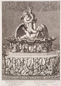 Fontanna z dwoma amorkami i łabędziem projektu Jean-Baptiste Tuby w Wersalu, 1677 autorstwa Jean Lepautre