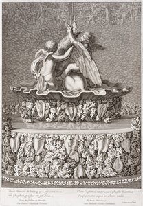 Fontanna z dwoma amorkami bawiącymi się gryfem, autorstwa Benoita Massou, w Wersalu, 1676 autorstwa Jean Lepautre