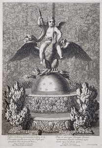 Fontanny z dzieckiem reprezentującym Geniusza Królewskiej Władzy autorstwa Pierre le Gros, w Wersalu, 1677 autorstwa Jean Lepautre