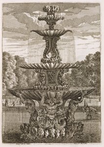 Talerz z fontann i dysz wodnych w stylu włoskim, 1661 autorstwa Jean Lepautre