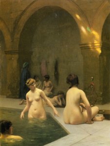Kąpiący się autorstwa Jean Leon Gerome