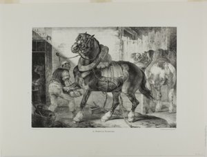 Francuski kowal, płyta 12 z różnych tematów narysowanych z życia i na kamieniu (The English Suite) autorstwa Jean Louis André Théodore Géricault