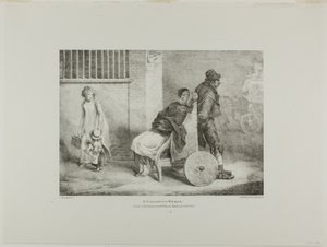 Kobieta paralityczna, talerz 9 z różnych tematów narysowanych z życia i na kamieniu (The English Suite) autorstwa Jean Louis André Théodore Géricault