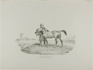 Koń arabski, talerz 8 z Różne tematy narysowane z życia i na kamieniu (The English Suite) autorstwa Jean Louis André Théodore Géricault