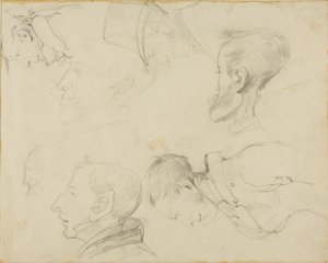 Siedem karykatur głów autorstwa Jean Louis André Théodore Géricault