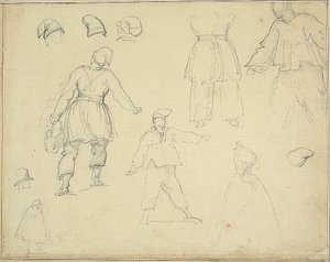 Szkice: Stajenny niosący wiadro autorstwa Jean Louis André Théodore Géricault